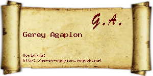 Gerey Agapion névjegykártya